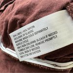 A New Day  Linen Blend Flutter Sleeve Tie Front Crop Shirt Brown Burgundy XS Photo 5