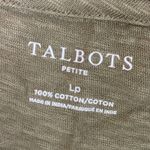 Talbots Petite | Green Tropical Embroidered Casual Top 100% Cotton Womens LP Photo 3