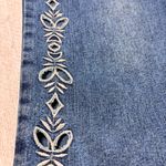 Younique Original Y2K Capri Jeans‎ Cotton Blend Floral Embroidered Size 3 Blue Photo 7
