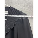 Virgo Petite Women's Button Front Blouse Sheer Glittery Size 6 Ruffle Trim Black Photo 12