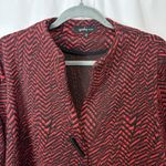Yushi Jacket Size XL One Button Textured Long Sleeve Lagenlook Art To Wear Artsy Red Photo 2