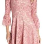 Eliza J Pink Bell Sleeve Lace Fit & Flare Dress Photo 0