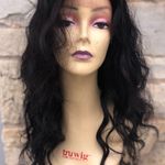 100% Human hair Long Loose curls Natural Black Wig Photo 0