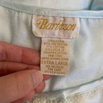 Vintage Barbizon Cuddleskin Pajama Set XL Blue Satin Lace Floral Embroidered Photo 1