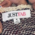 JUST FAB | Knit Dolman Sleeve Fringe Sweater Sz M Photo 5