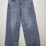 American Eagle Dreamy Drape Super High Baggy Wide Leg Blue Jeans Size 10 /30W Photo 0