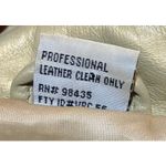 Vintage Leather Jacket Single Breasted Button Down Collared Beige Womens Large Tan Photo 15