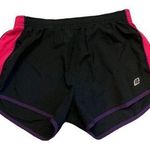 Roadrunner  black with pink running shorts. Elastic and drawstring waist. Photo 0