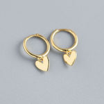 Boutique Heart Huggie Hoop Earrings | Yellow‎ Gold Plated Sterling Silver Photo 1