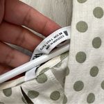 ZARA Linen Top polka dot crop womens Cream Green (large) chic minimalist resort Photo 1