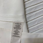 Vince  White Sleeveless Pleated Blouse Photo 5