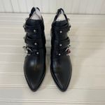 Rebecca Minkoff NWT  Black Leather Seavie Cutout Dog Clip Bootie Strappy Heel 9.5 Photo 1