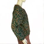 Jones New York  SPORT VINTAGE 1990'S EQUINE GREEN & BROWN QUILTED JACKET (M) Photo 4