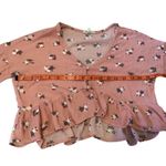 LA Hearts  Floral Button Up Crop Top Ruffles Everyday Spring Summer Photo 9