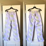 Lisa Says Gah LSG Jean UO Exclusive Printed Robyn Yin Yang Floral Peace Lavender Retro 25 NWT Photo 1