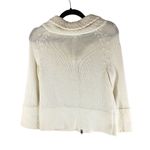 White House | Black Market Womens Cardigan Sweater Full Zip Shawl Collar Ivory XS Photo 3