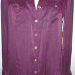 True Religion New Womens Designer 100% Silk Long Blouse Tunic XS Purple NWT Top Photo 0
