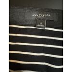 Ann Taylor  Short Knit Skirt Womens Size 12 Black White Stripe Blue Grosgrain Hem Photo 2