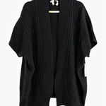 Alice + Olivia  Black Open Cable Knit Short Sleeve Cardigan One Size NEW Sample Photo 0