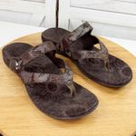Vionic  Orthaheel Rest Snakeskin Thong Sandals Cocoa Brown Bronze Shimmer 8 Photo 0