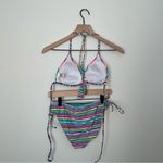 Arizona Jeans Colorful Bikini‎ Striped Full Coverage Two Piece Swimsuit Photo 5