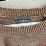 Brown crewneck sweater with red heart size small Tan Photo 1
