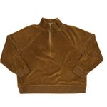 Madewell Velour Half Zip Sweatshirt Sz M Brown Loungewear Everyday Outdoor EUC Photo 5