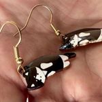 Cat Earrings New Black White Kitty Lover Dangle Hooks Christmas Birthday… Photo 9