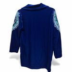 Bob Mackie Vintage  Wearable Art Blue Velour Ebroidered Track Jacket Womens Small Photo 1