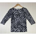 C'est City Women's Sweater‎ Sz M Metallic Leopard Sequin Viscose Silk Scoop Neck Size M Photo 3