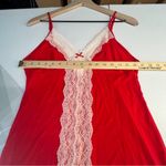 Victoria's Secret  Elegant Lightweight Red Lace Trim Chemise Slip Size L Photo 11