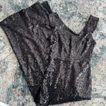 INA Black sequin evening full length maxi sheath dress gown Photo 8