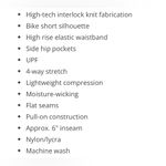 Antonio Melani Women’s Active Power 6 High Waist Lilac Bike Shorts w/Pockets Med Photo 2