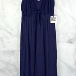 Jessica Simpson NWT Maternity Tiered Midi Maxi Dress Sleeveless Navy Blue Boho S Photo 10
