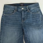 NYDJ  Ella Denim Bermuda Shorts Size 8 High Rise Medium Wash Slit Hem Stretch Photo 3