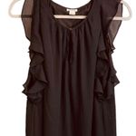 J.Crew factory black dress ruffle keyhole button front Tiered midi Womens small Photo 3