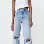 ZARA Ripped Wide Leg Jeans Photo 0