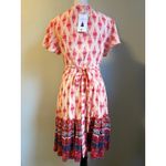 Boho Wrap Dress Short Sleeve Ruffle Tiered Mini fairy whimsi flowy cottage Y2K Red Size M Photo 1