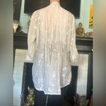 True Grit Sheer Buttonup W/ White Floral Embroidery & Tuxedo Style Front Panels XL Photo 1