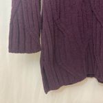 J. Jill Chenille Purple Soft Chunky Cable Knit Pullover Long Sleeve Sweater Photo 4