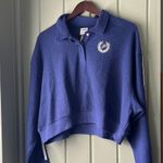 PINK - Victoria's Secret NWT  Blue Cropped Polo Sweatshirt Women’s size XXL Photo 1