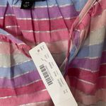 J.Crew  NWT Striped Peasant Blouse Women’s Size XS Pink Boho Tassel Tie Chic Photo 10