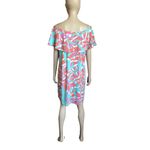 Escapada Blue, Orange and Pink Off the Shoulder Dress Photo 3