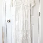 Elegant White Lace Maxi Dress Size M Photo 0