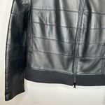 Tory Burch  Lila Tiered Black Leather Wool Contrast Jacket Size 8 Photo 5