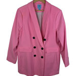 CeCe  Pink Double Breasted Blazer Sz 16W Preppy Office Barbiecore Vibrant Trendy Photo 0