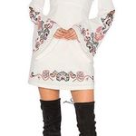 Free People  holiday folk mini dress ivory cute size 10 Photo 0