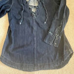 Free People Free‎ People Small Neopolitan Dreams Denim Tunic Lace Up Long Sleeve Cotton Boho Photo 6