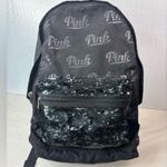 PINK - Victoria's Secret  Silver Sequin Backpack in Black Photo 9