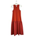 Anthropologie Maeve Flounce Maxi Dress Sz S Orange Preppy Coastal Casual Chic Photo 5